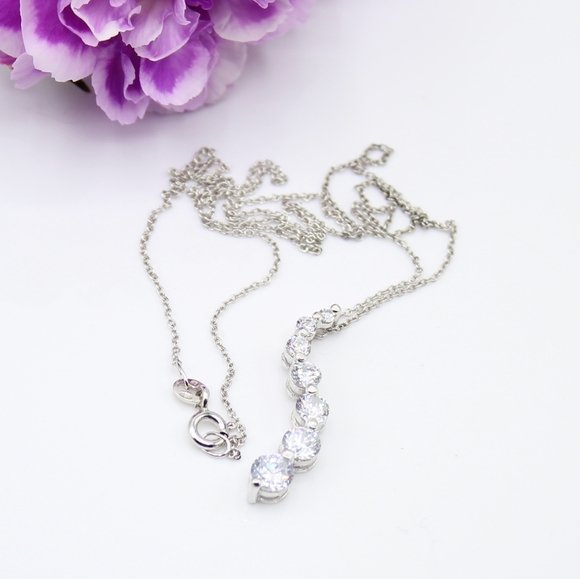 Jewelry - Sterling Silver CZ journey necklace